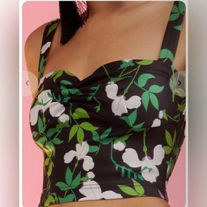 Cynthia Rowley Devi Bonded Tank - Green/White Floral